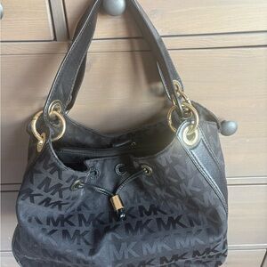 Michael Kors Black MK Logo Shoulder Bag